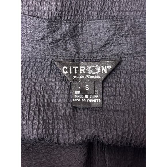 Citron Santa Monica Top Small Womens Black Textured Silk Oversized Tunic - Picture 7 of 8